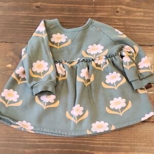 Floral Green Kids Casual Dress